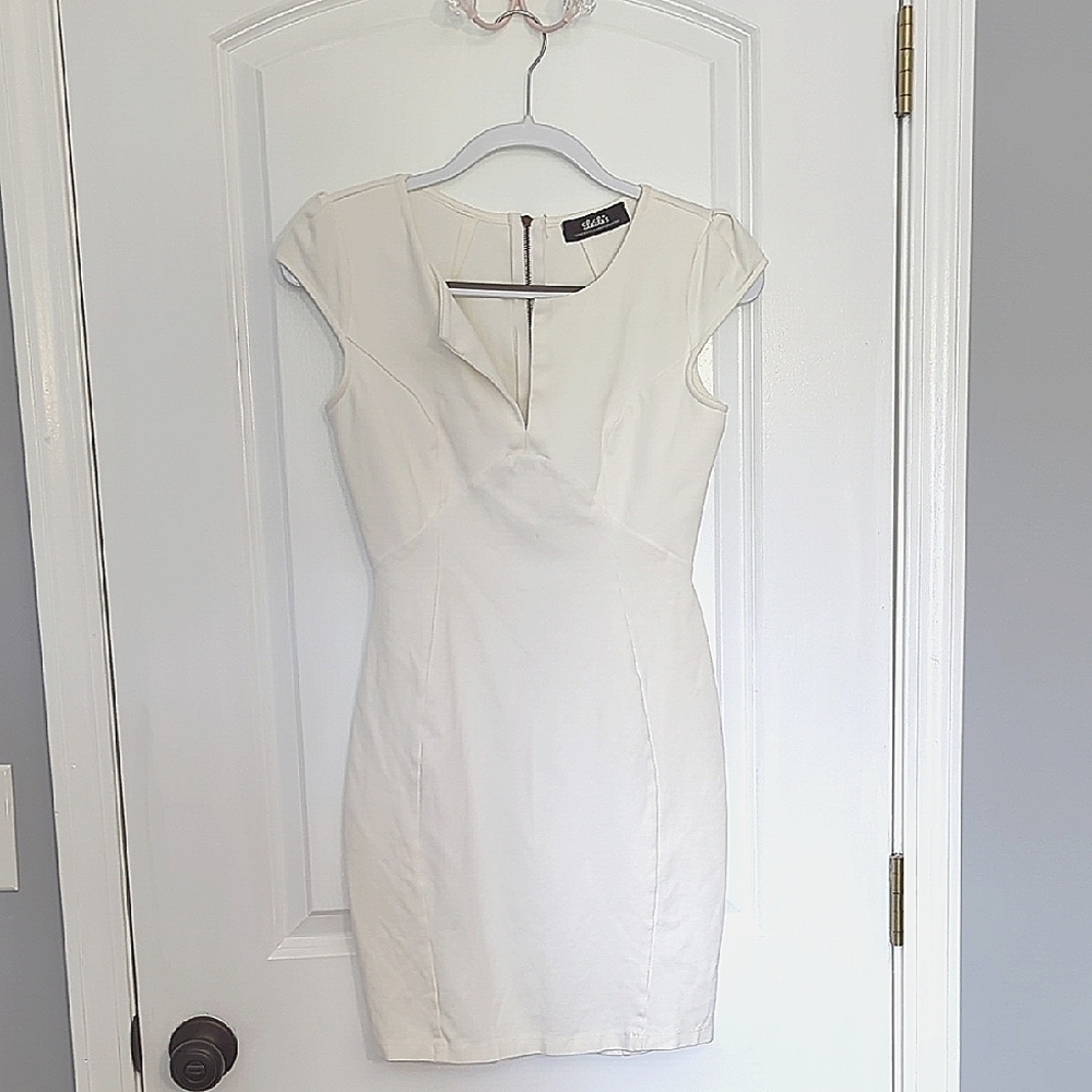 White Cap Sleeve Dress